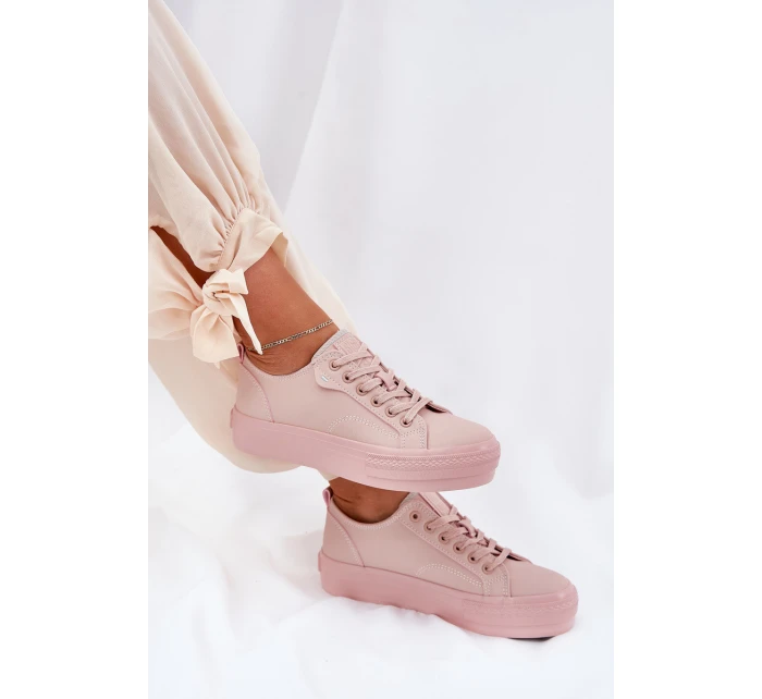 Dámské Tenisky Na Platformě Z Eko Kůže Big Star RR274A294 Růžové Dámské Tenisky Na Platformě Z Eko Kůže Big Star RR274A294 Růžové