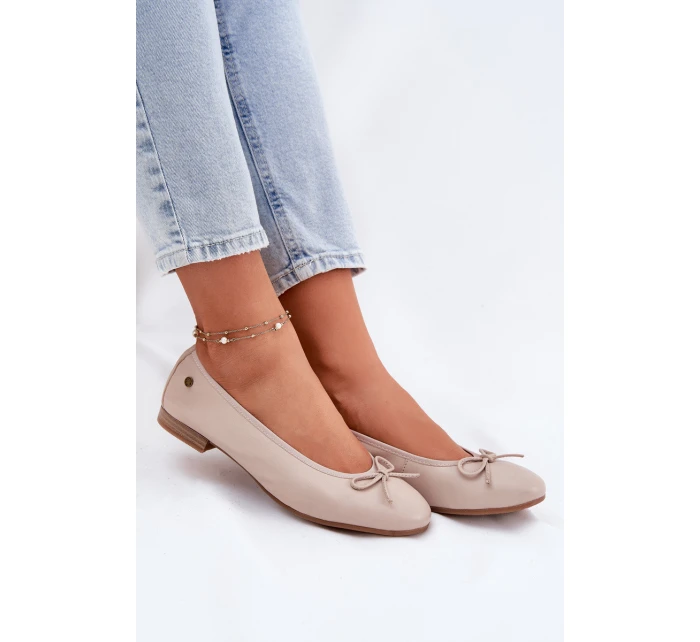 Kožené Baletky Dámské Maciejka P6800-04 Béžové