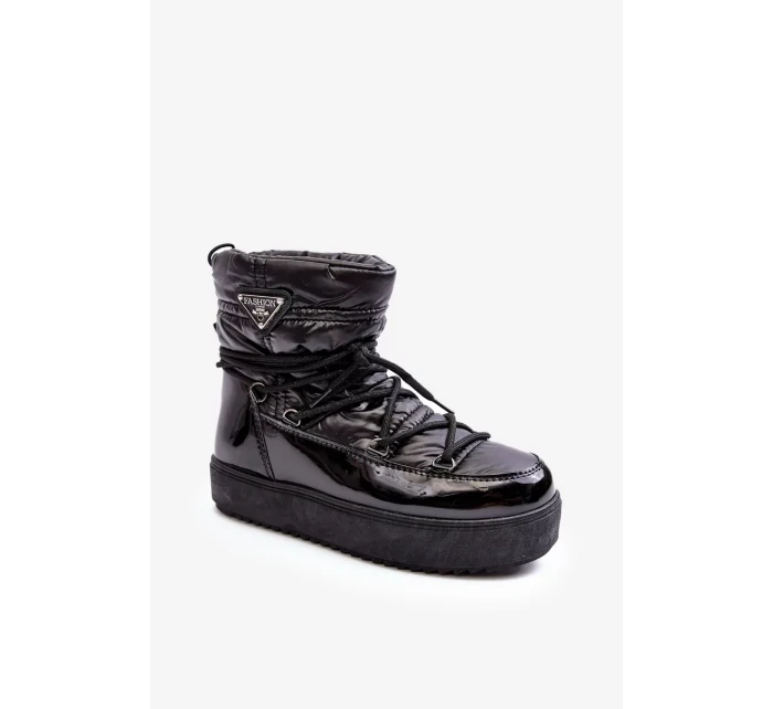 Dámské boty do sněhu na platformě se šněrováním v černém Fleure Dámské boty do sněhu na platformě se šněrováním v černém Fleure