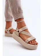 Dámské sandály na platformě Big Star - béžové
