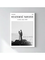 Personalizovaný magický fotoobraz v rámu - 50x70 - svatební noviny Personalizovaný magický fotoobraz v rámu - 50x70 - svatební noviny