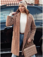 Dámský kabát z jehněčí kůže MOODLAY dlouhý béžový FashionStreet NY0726