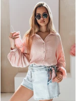 Dámské oversize mušelínové tričko MUSLINEA růžové FashionStreet DY0477