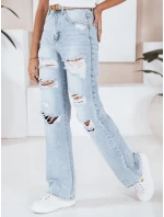 Dámské široké džíny s dírami modré FashionStreet UY2801 Dámské široké džíny s dírami modré FashionStreet UY2801