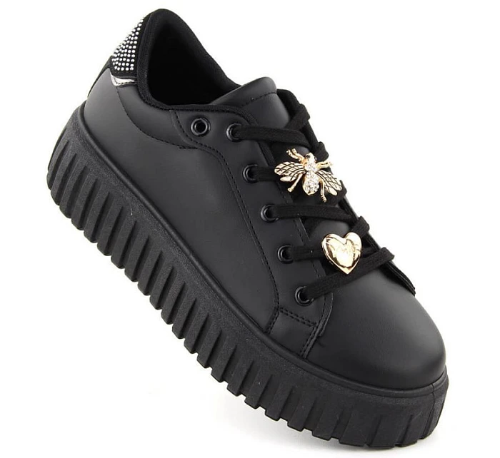 Dámská sportovní obuv na platformě černá NEWS 4756