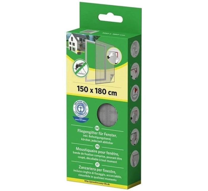 MOSKYTIÉRA DO OKNA 150X180 BÍLÝ POLYESTER + PÁSEK NA SUCHÝ ZIP