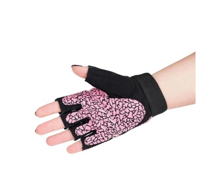 Gymnastické rukavice Pink/Gray W HMS RST03 r.M dámské