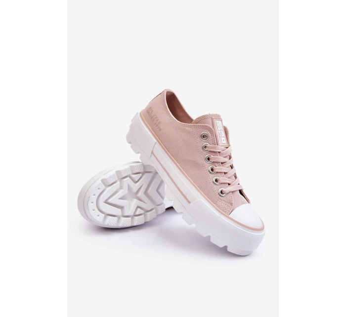 Látkové tenisky na platformě Big Star model 21610266 Nude - Big Star Shoes Látkové tenisky na platformě Big Star model 21610266 Nude - Big Star Shoes