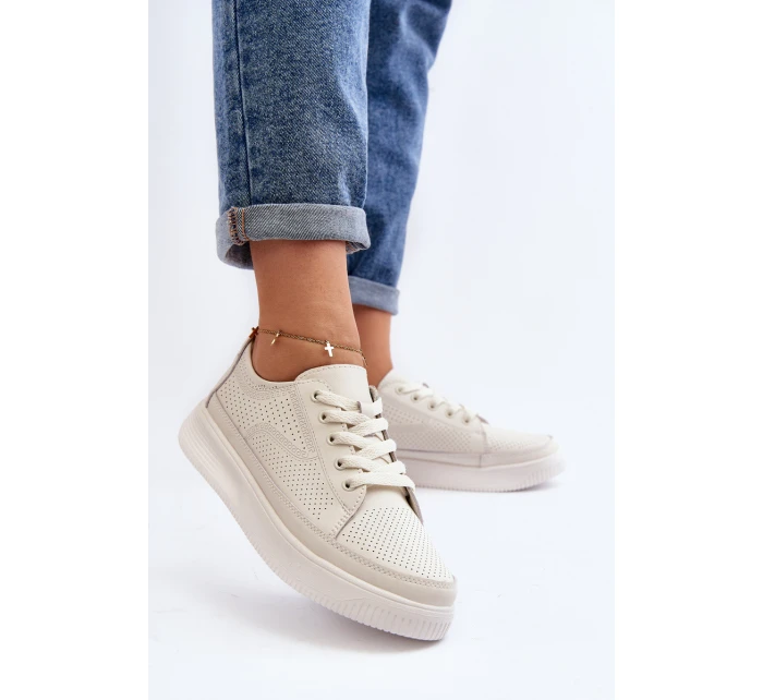 Dámské kožené sportovní tenisky Bílé Failla