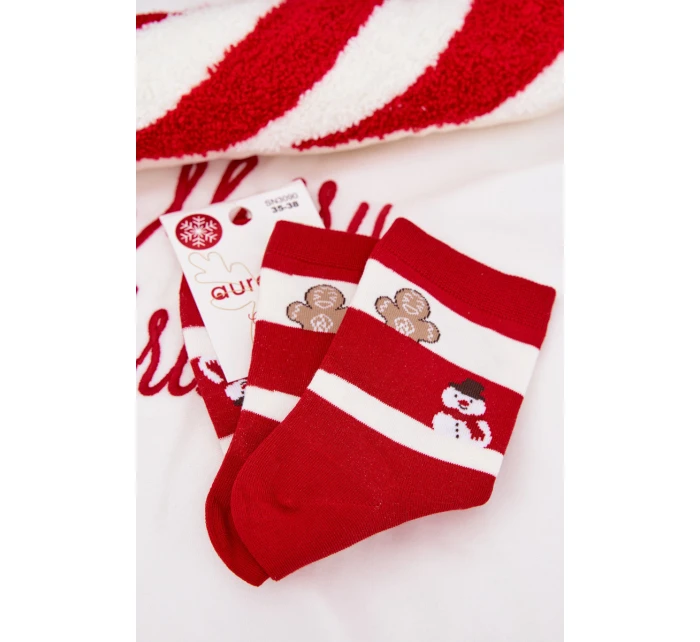 Dámské vánoční ponožky s pruhy model 21786671 - Aura.via