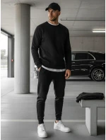 Pánská mikina bez kapuce černá BX2416 Pánská mikina bez kapuce černá BX2416