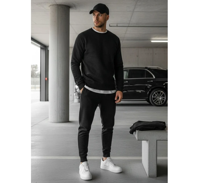 Pánská mikina bez kapuce černá BX2416 Pánská mikina bez kapuce černá BX2416