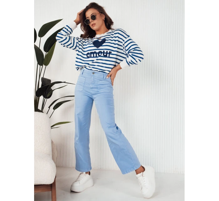 Dámské kalhoty do zvonu FERREL modré FashionStreet UY1952