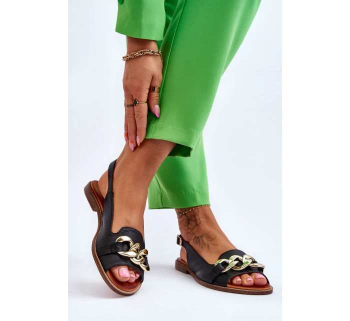 Dámské kožené sandály Lewski Boty Black model 21615988 - Boto