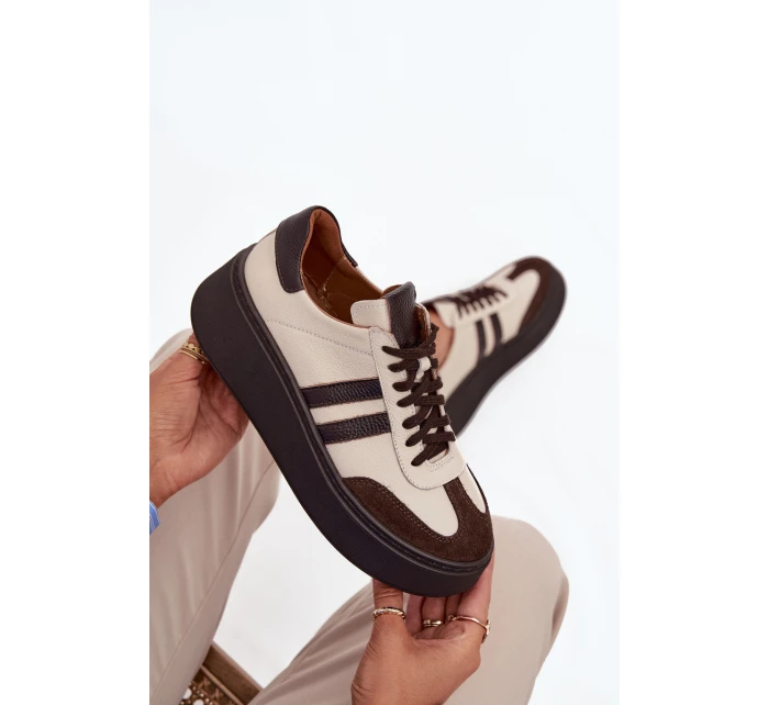 Kožené dámské tenisky na platformě model 21713104 - Zazoo