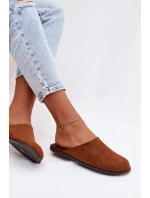 Dámské ploché sandály z eko semiše Camel model 21960869 - Boto