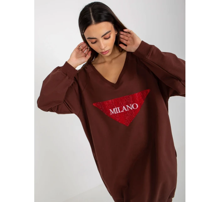 Mikina VI BL 3113.73P tmavě hnědá