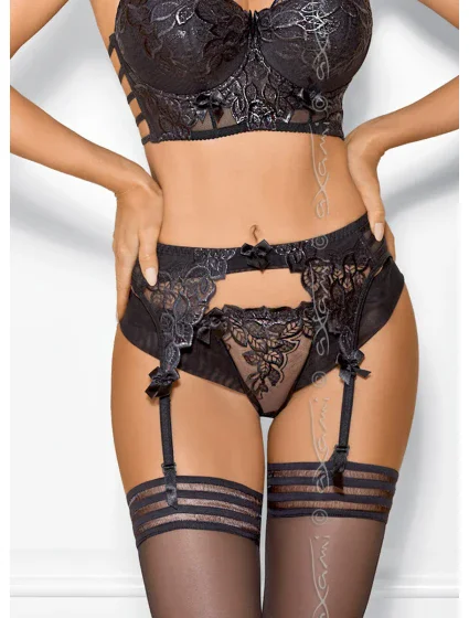 Podvazkový pás Chocolate bar V-7862 černá - Axami