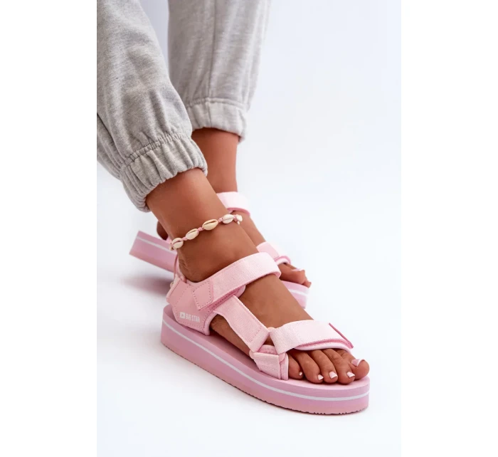 Dámské sandály na platformě Big Star Růžové Dámské sandály na platformě Big Star Růžové