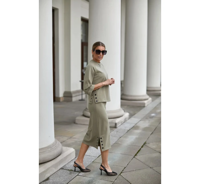 Sukně a halenka model khaki model 20247358 - La Aurora Sukně a halenka model khaki model 20247358 - La Aurora