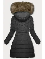 Černá péřová dámská zimní bunda (LHD-23032)
