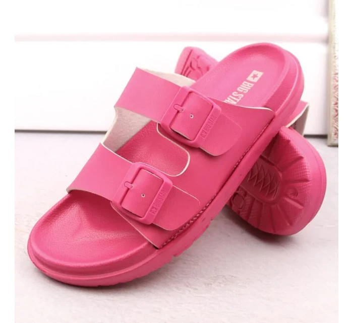 Big Star W INT2004E fuchsiové pěnové žabky s přezkami