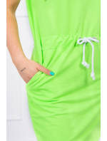 Šaty s kapucí zelené neonové