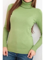 Dámský svetr z viskózy s rolákem a dlouhým rukávem model 21788376 - K-Fashion