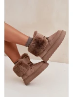 Dámské Sněhule Na Platformě S Kožíškem A Šněrováním Big Star model 21705904 Béžové - Big Star Shoes Dámské Sněhule Na Platformě S Kožíškem A Šněrováním Big Star model 21705904 Béžové - Big Star Shoes