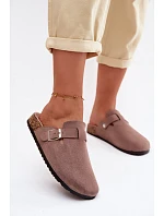 Dámské pantofle s přezkou tmavě béžové Lacey