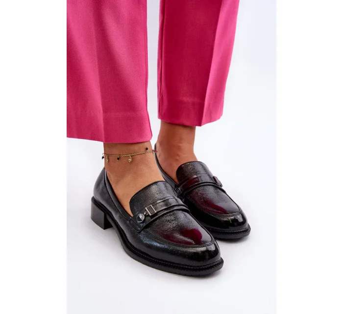 Dámské patentované černé mokasíny Nerilaja Dámské patentované černé mokasíny Nerilaja