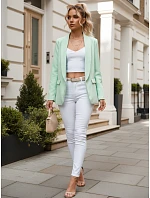 Dámské elegantní sako rozepínací mátové FashionStreet PY0144 Dámské elegantní sako rozepínací mátové FashionStreet PY0144