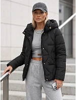 Kurtka damska zimowa pikowana z kapturem czarna model 22350701 - FashionStreet