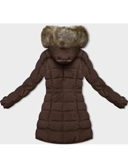 Hnědá dámská zimní bunda s kožešinovou podšívkou model 21246507 - LHD