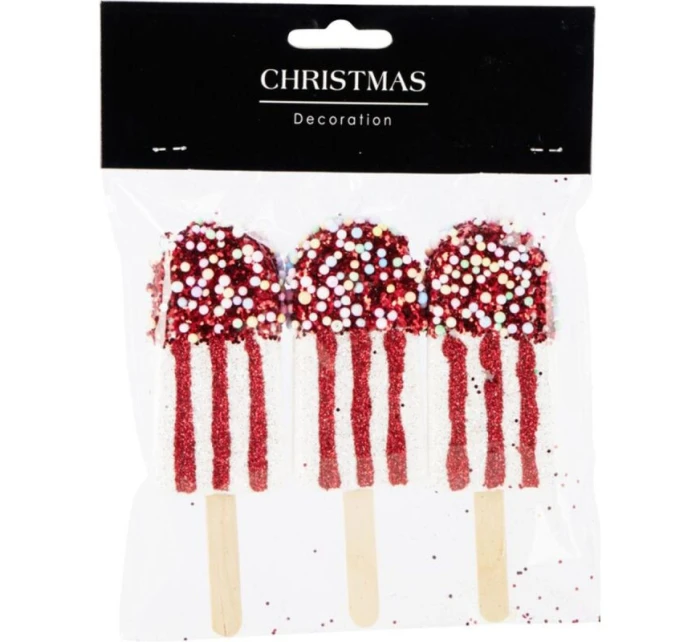 ZMRZLINOVÁ DEKORACE ZÁVĚSNÁ CETKA 3KS BÍLÁ