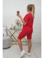 Souprava top+legíny červená