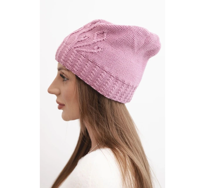 Dámská zimní čepice z vlny s  tmavě růžová model 21866358 - K-Fashion