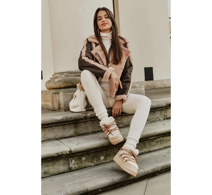 Nízké Sněhule Na Platformě S Kožešinou Béžové model 21674751 - D.Franklin