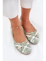 Dámské Kožené Baleríny model 21693673 Mátové - Maciejka
