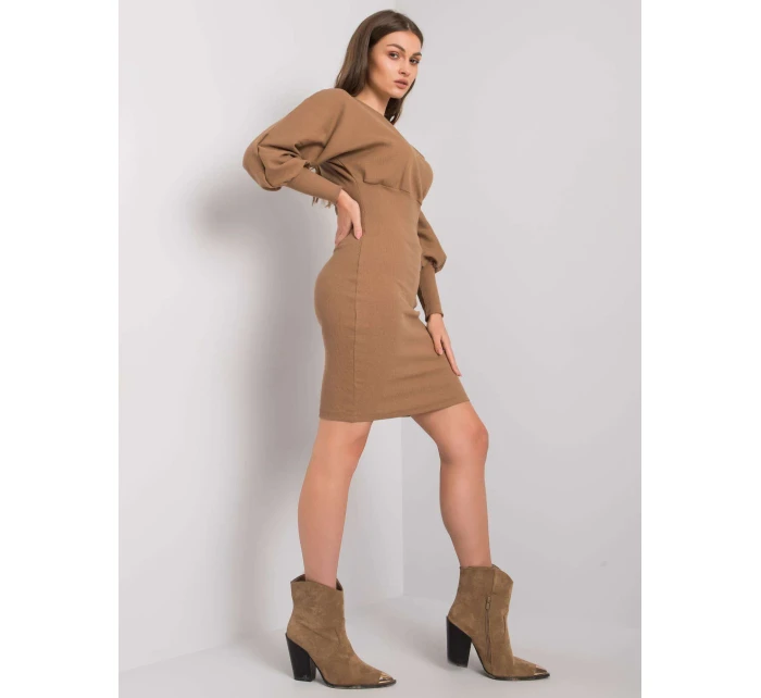 RV šaty SK 6079.65 světle hnědé RV šaty SK 6079.65 světle hnědé