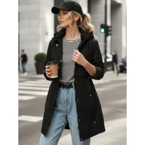 Dámská přechodná bunda parka černá FashionStreet TY5556 Dámská přechodná bunda parka černá FashionStreet TY5556