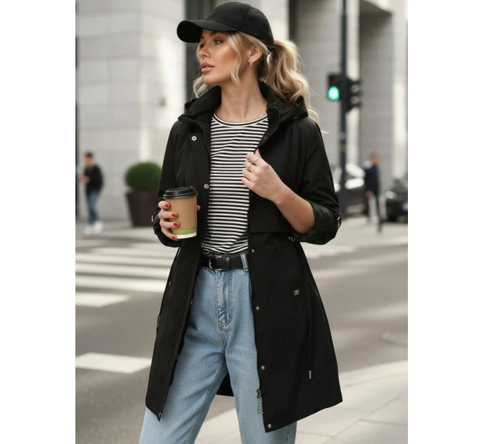 Dámská přechodná bunda parka černá FashionStreet TY5556 Dámská přechodná bunda parka černá FashionStreet TY5556