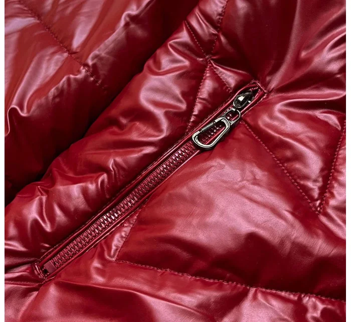 BŁYSZCZĄCA KURTKA ZIMOWA DAMSKA CZERWONA model 21243426 - LHD