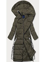 Dámská dlouhá péřová bunda khaki (AG3-3038) Dámská dlouhá péřová bunda khaki (AG3-3038)