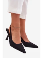 Dámské Sandály Na Podpatku Černé Lunira
