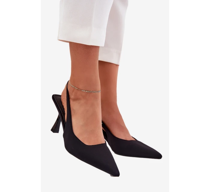 Dámské Sandály Na Podpatku Černé Lunira