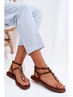 Dámské žabky s ozdobami Hnědé Dorena