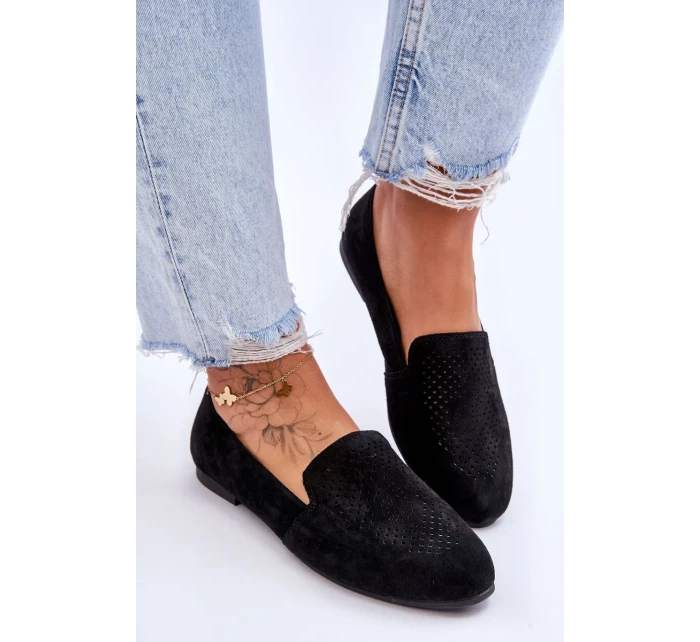 Semišové pohodlné mokasíny Černá Giovana Semišové pohodlné mokasíny Černá Giovana