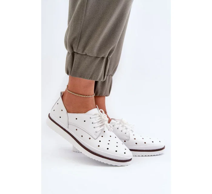 Dámské kožené boty, bílá S.Barski Dámské kožené boty, bílá S.Barski