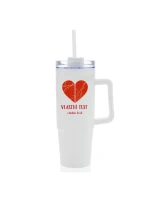 Personalizovaná termoska s průhledným víčkem - dvě mapy jako srdce Personalizovaná termoska s průhledným víčkem - dvě mapy jako srdce